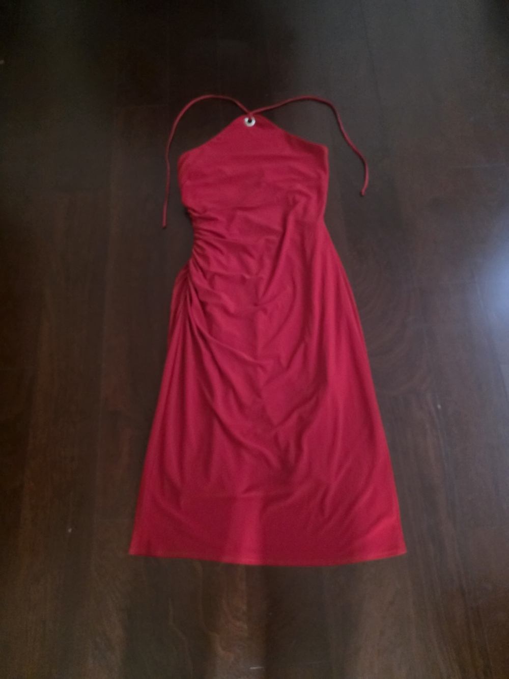 Laundry Red Halter Midi Dress - Sleek Women's Evening Dress